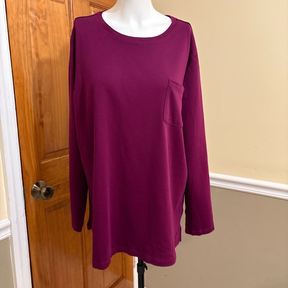 Isaac Mizrahi Plum Long Sleeve Top Sz.2X